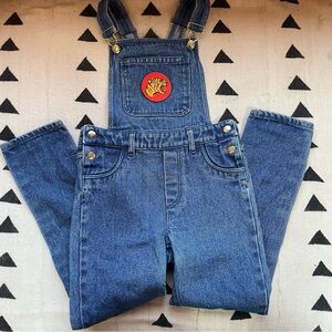 Mini Rodini Blue Denim Overalls with Tiger Patch
